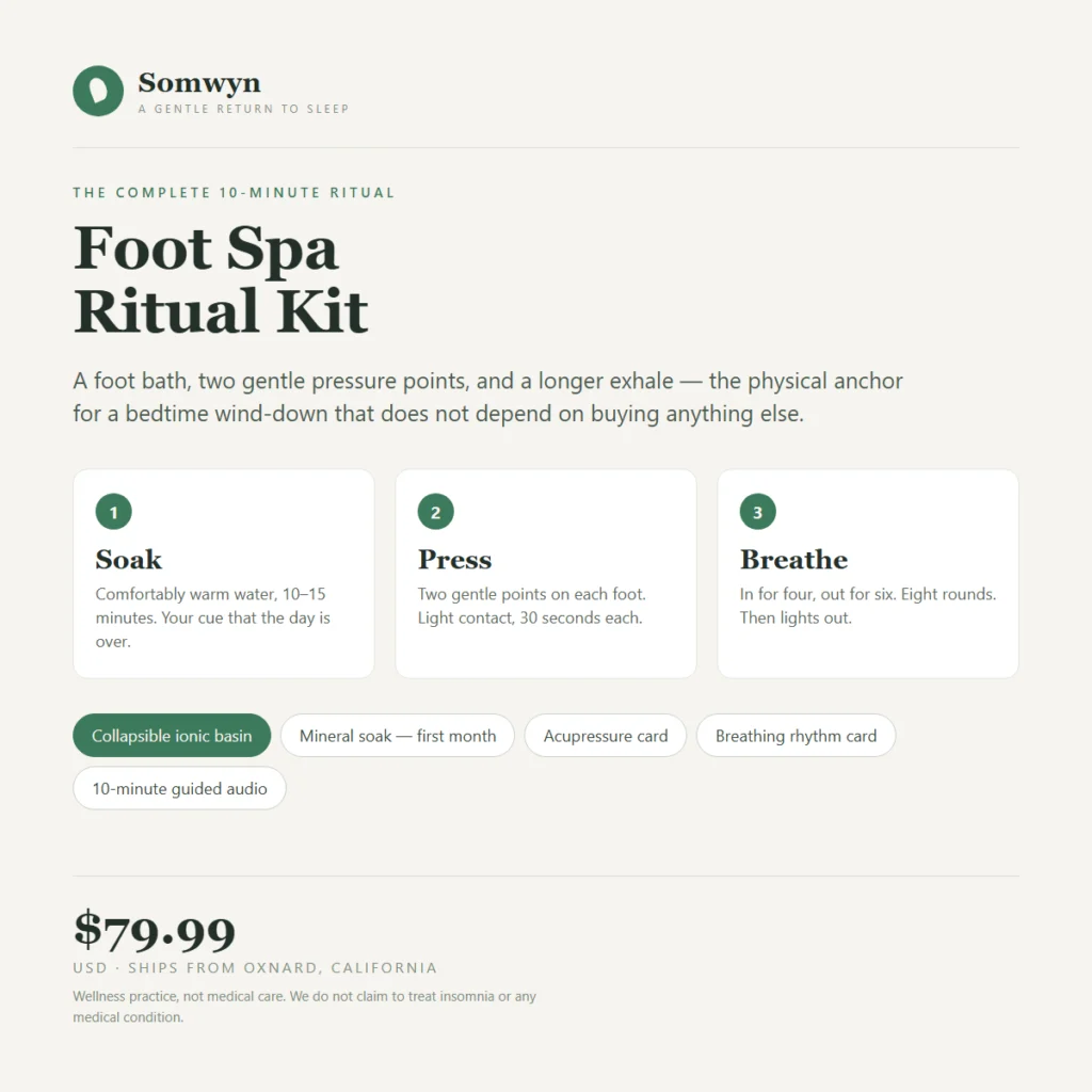 Somwyn Foot Spa Ritual Kit - the 10-minute Soak, Press, Breathe ritual